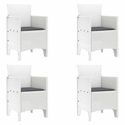 Zahradní Křeslo 4 Pcs Bílá 53 X 49 X 85 Cm Polypropylen