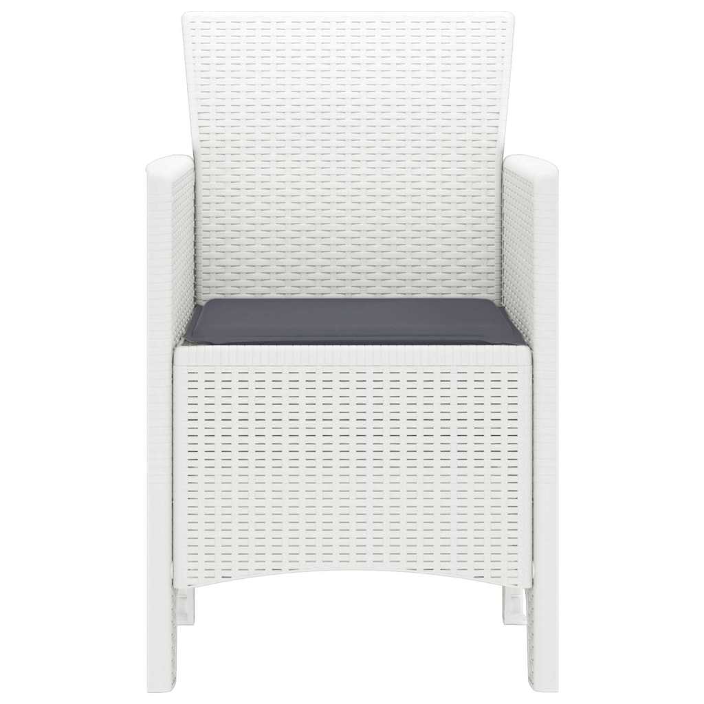 Zahradní Křeslo 4 Pcs Bílá 53 X 49 X 85 Cm Polypropylen