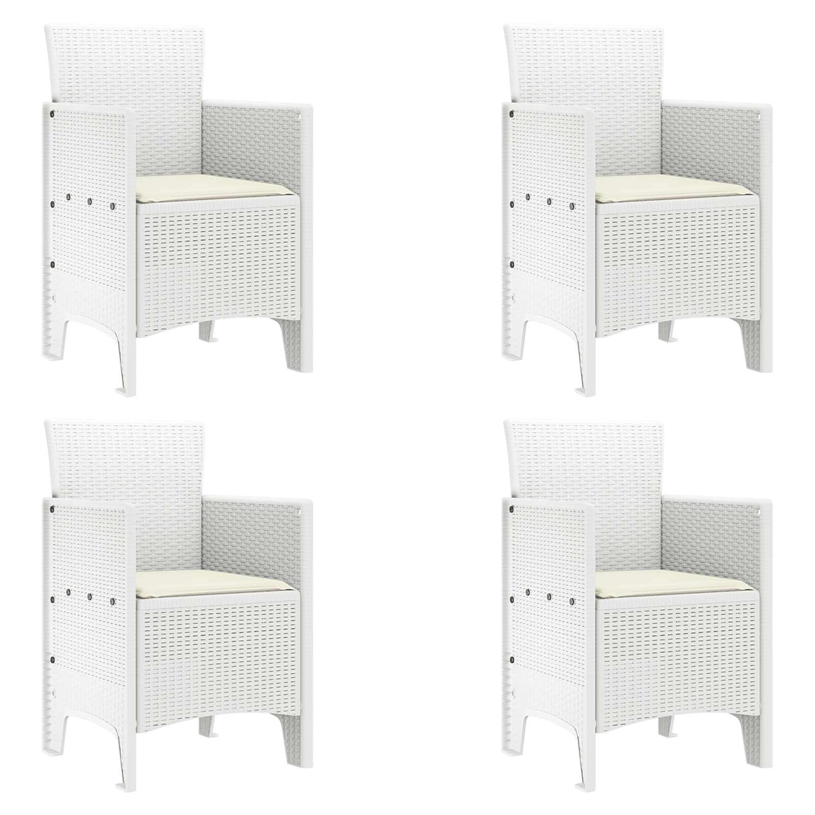 Zahradní Křeslo 4 Pcs Bílá 53 X 49 X 85 Cm Polypropylen