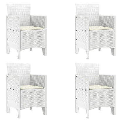 Zahradní Křeslo 4 Pcs Bílá 53 X 49 X 85 Cm Polypropylen