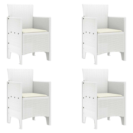 Zahradní Křeslo 4 Pcs Bílá 53 X 49 X 85 Cm Polypropylen