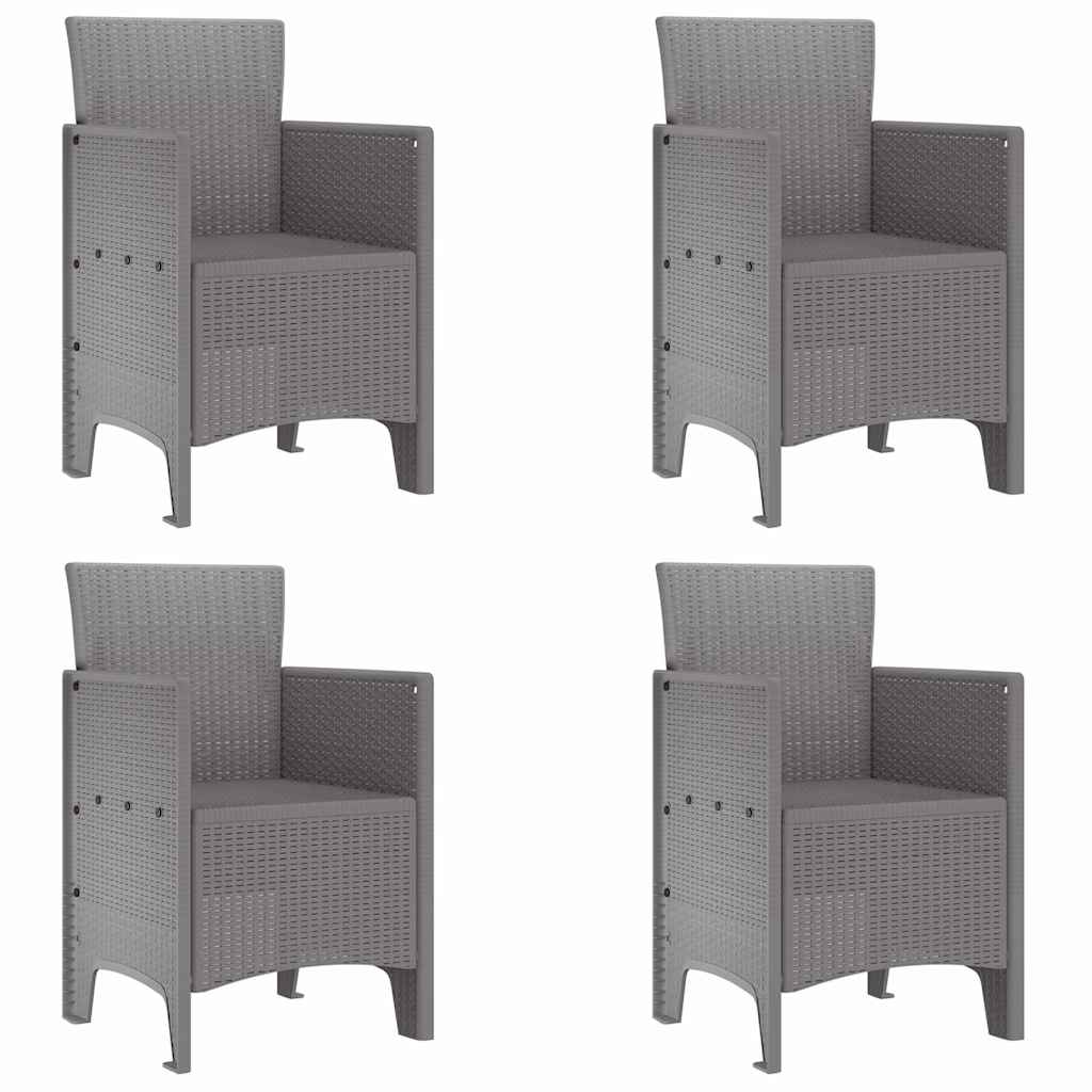 Zahradní Křeslo 4 Pcs Světle Šedá 53 X 49 X 85 Cm Polypropylen