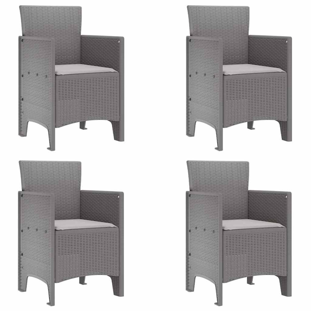 Zahradní Křeslo 4 Pcs Světle Šedá 53 X 49 X 85 Cm Polypropylen