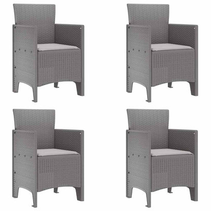 Zahradní Křeslo 4 Pcs Světle Šedá 53 X 49 X 85 Cm Polypropylen