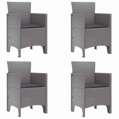 Zahradní Křeslo 4 Pcs Světle Šedá 53 X 49 X 85 Cm Polypropylen