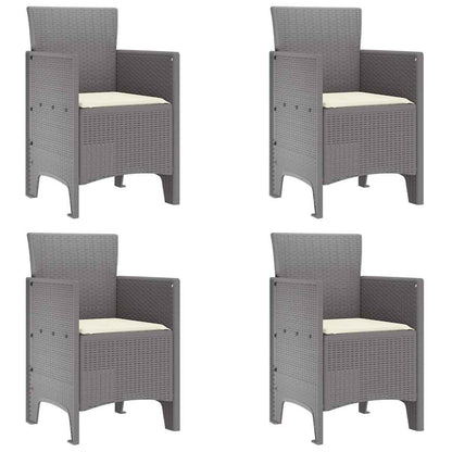 Zahradní Křeslo 4 Pcs Světle Šedá 53 X 49 X 85 Cm Polypropylen