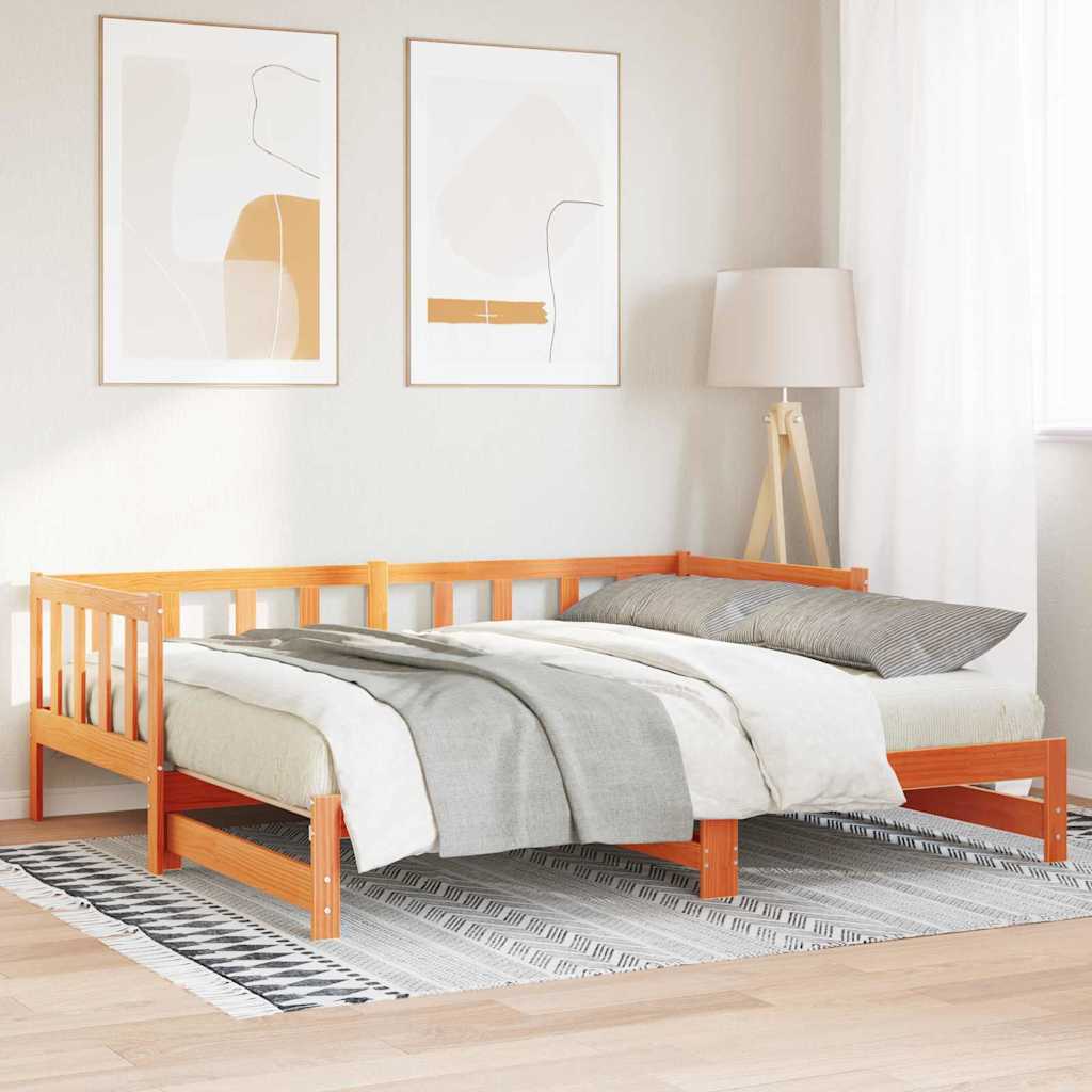 Vytahovací Denní Postel Voskově Hnědá 193,5 X 184 X 66 Cm