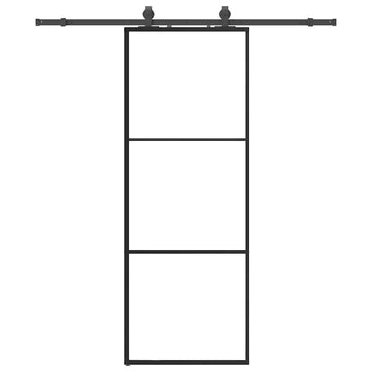 Posuvné Dveře Se Sadou Kování Černé 76X205 Cm Esg Glass