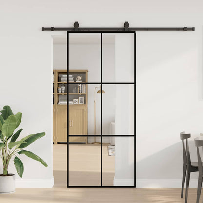 Posuvné Dveře Se Sadou Kování Černé 76X205 Cm Esg Glass