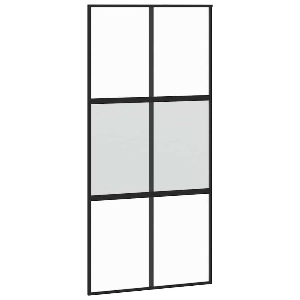 Posuvné Dveře Se Sadou Kování Černé 102,5X205 Cm Tvrzené Sklo