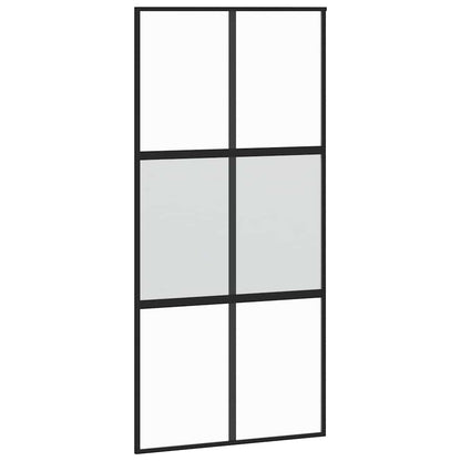 Posuvné Dveře Se Sadou Kování Černé 102,5X205 Cm Tvrzené Sklo