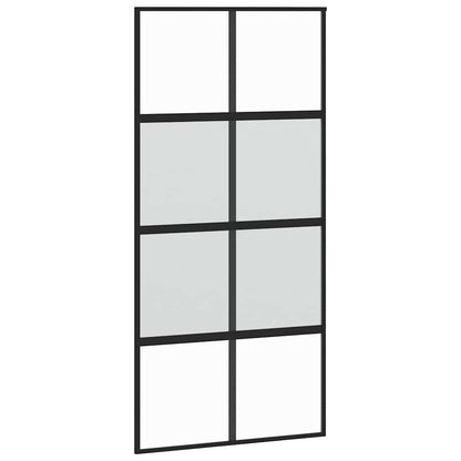 Posuvné Dveře Se Sadou Kování Černé 102,5X205 Cm Tvrzené Sklo