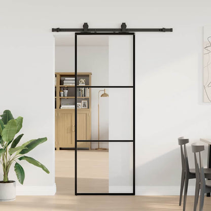 Posuvné Dveře Se Sadou Kování Černé 76X205 Cm Esg Glass