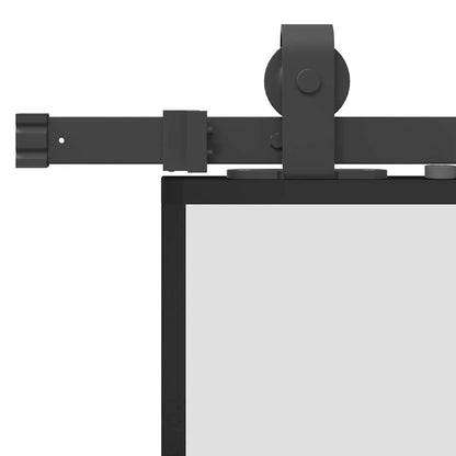 Posuvné Dveře Se Sadou Kování Černé 76X205 Cm Esg Glass Černá