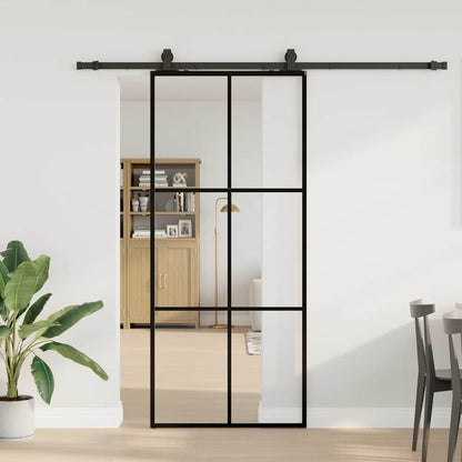 Posuvné Dveře Se Sadou Kování Černé 76X205 Cm Esg Glass