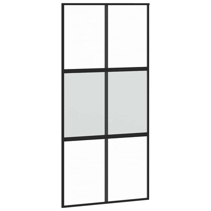 Posuvné Dveře Se Sadou Kování Černé 102,5X205 Cm Tvrzené Sklo