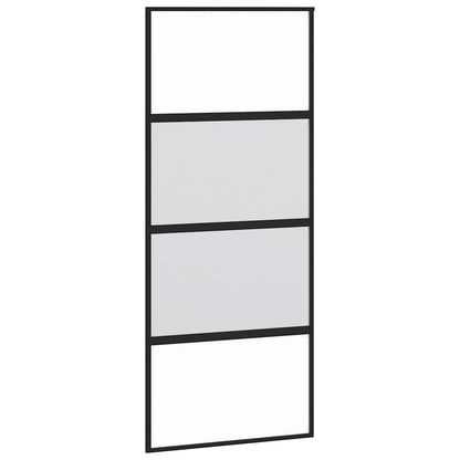 Posuvné Dveře Se Sadou Kování Černé 90X205 Cm Tvrzené Sklo