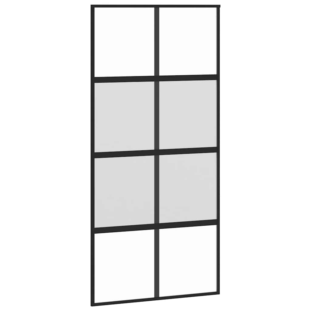 Posuvné Dveře Se Sadou Kování Černé 102,5X205 Cm Tvrzené Sklo