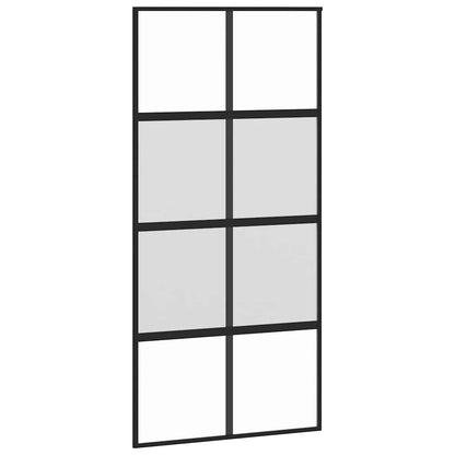 Posuvné Dveře Se Sadou Kování Černé 102,5X205 Cm Tvrzené Sklo