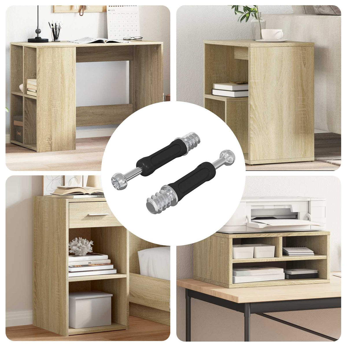 Cam Lock Šroub 2 Ks Stříbrná A Černá M6 X 40 Mm Kov