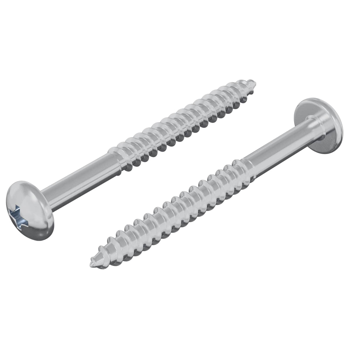 Dřevěný Šroub 2 Ks Stříbrná 9,8 X 53 Mm Ocel