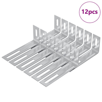 Protiskluzový Držák 12 Pcs Stříbrná 74,5 X 15 X 32 Mm Železo