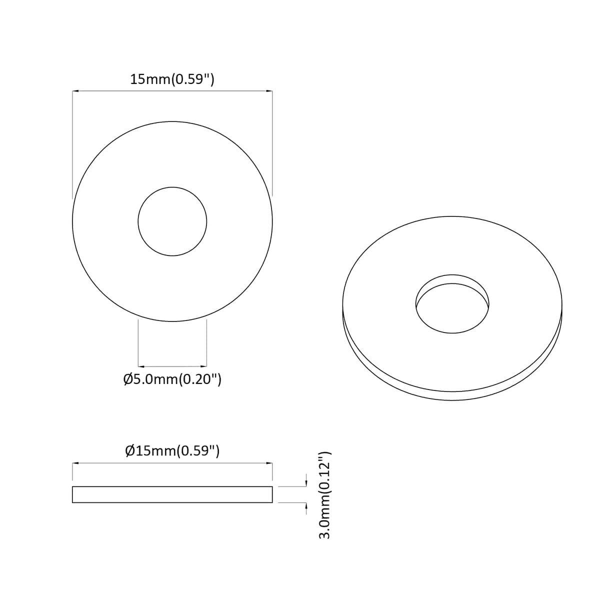 Vhodné Pro Ploché Podložky 2 Ks Černá ∅15 X 3 Mm Pvc Kopolymer