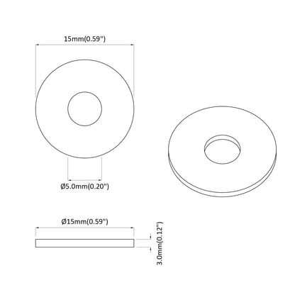 Vhodné Pro Ploché Podložky 2 Ks Černá ∅15 X 3 Mm Pvc Kopolymer