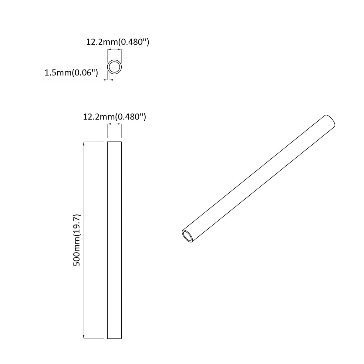 Pvc Trubka 2 Ks Bílá 12,2 X 1,8 X 500 Mm Pp A Pe