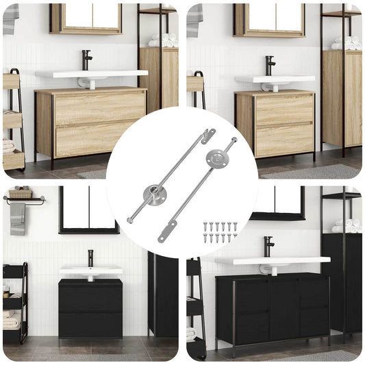 Hliníkový Táhlo Závěs 2 Pcs Stříbrná 190 Mm Železo