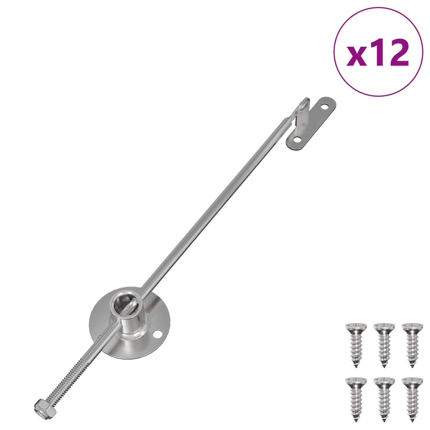 Hliníkový Táhlo Závěs 12 Pcs Stříbrná 190 Mm Kov