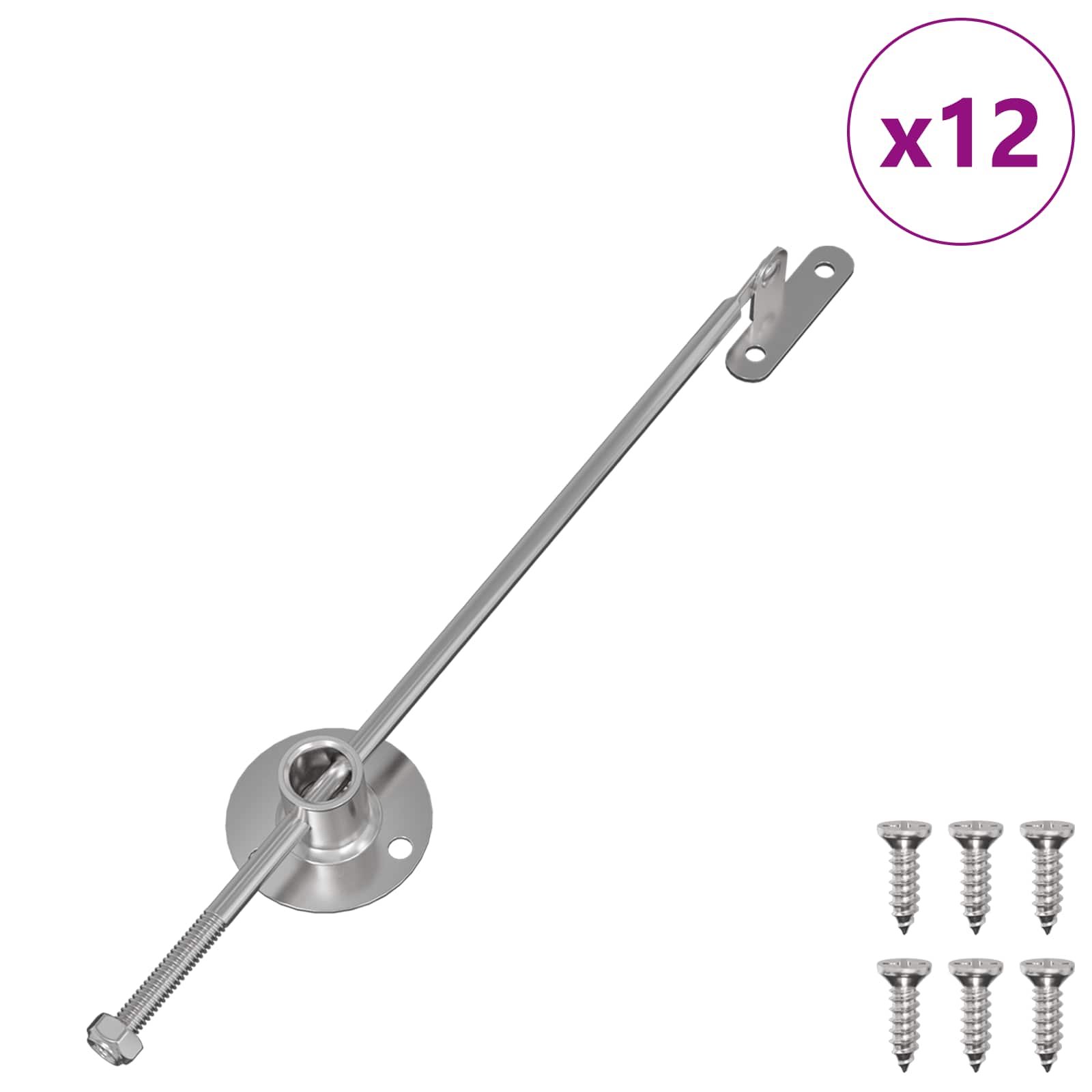 Hliníkový Táhlo Závěs 12 Pcs Stříbrná 190 Mm Kov