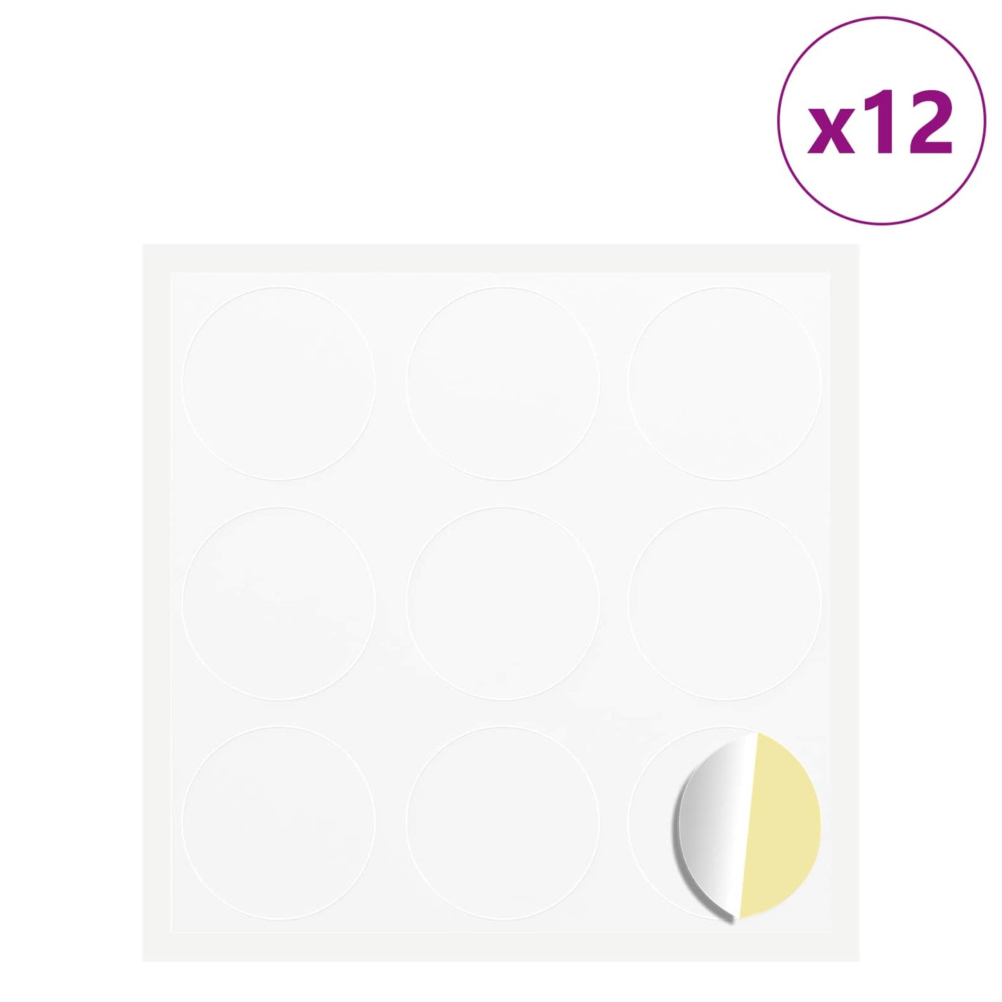 Samolepka 12 Pcs Bílá Ø 20 X 0,5 Mm Papír
