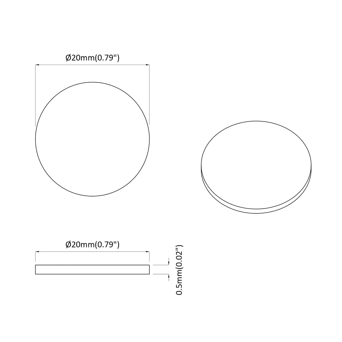 Lepicí Kryt Šroubu 12 Pcs Staré Dřevo Ø 20 X 0,5 Mm