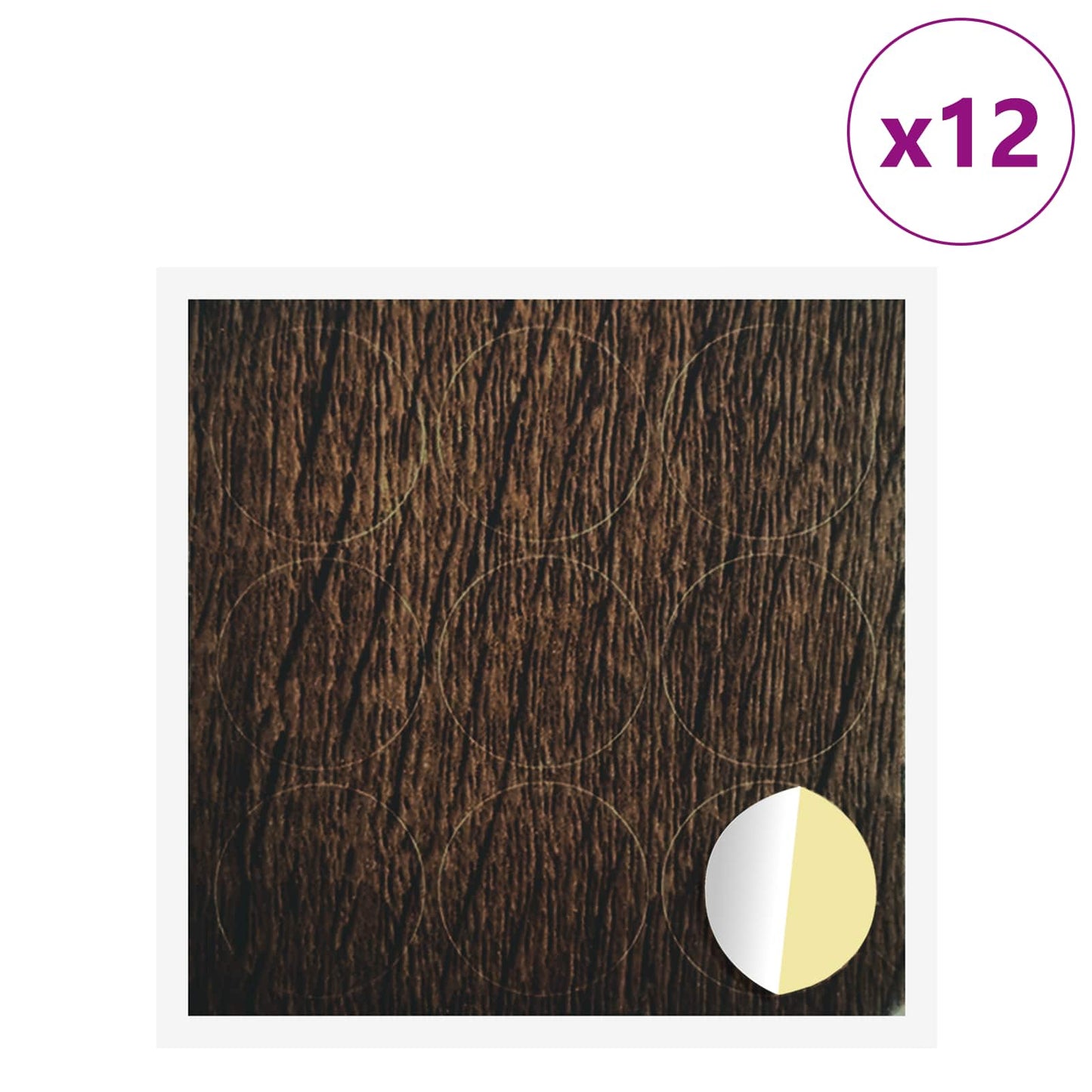 Lepicí Kryt Šroubu 12 Pcs Hnědý Dub Ø 20 X 0,5 Mm