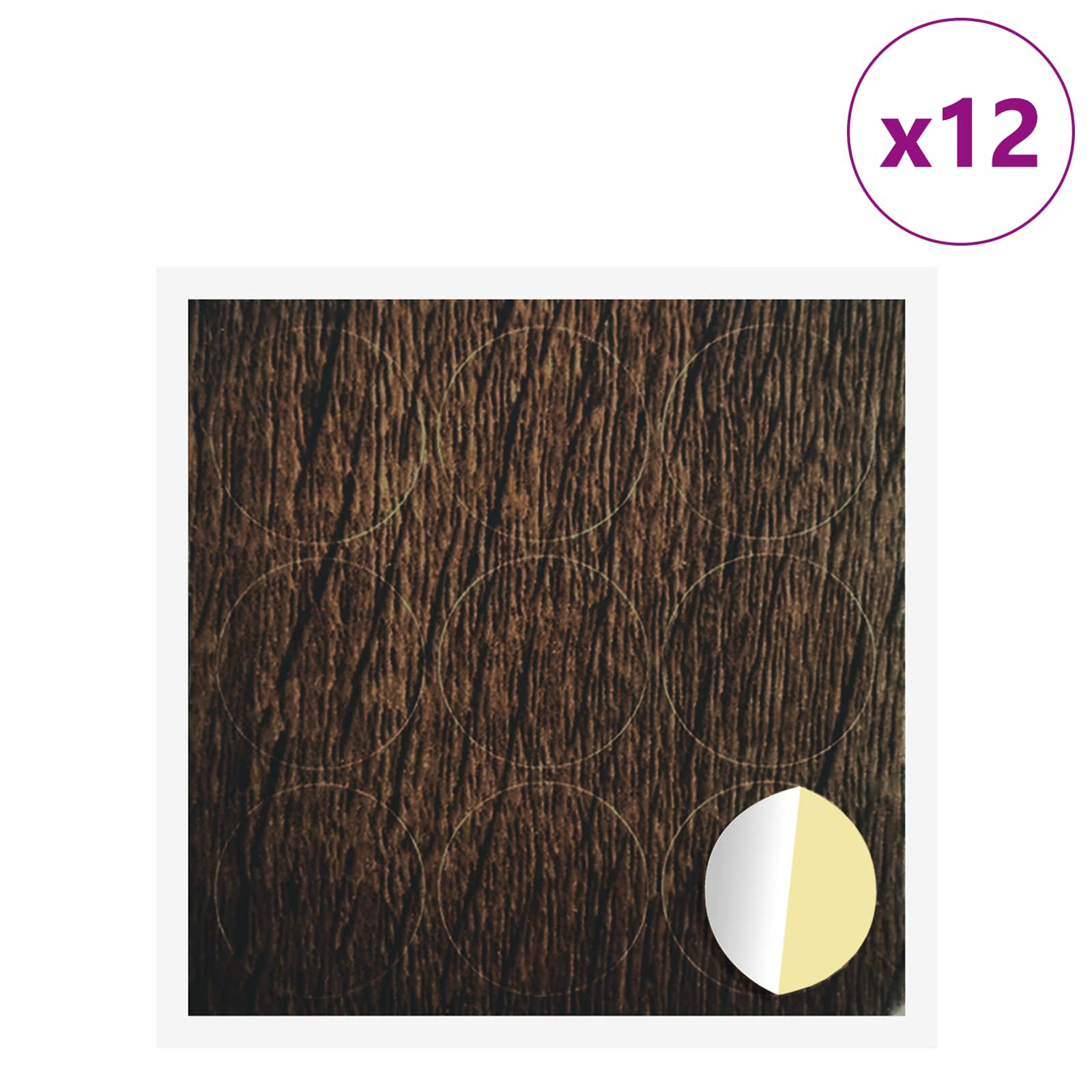 Lepicí Kryt Šroubu 12 Pcs Hnědý Dub Ø 20 X 0,5 Mm