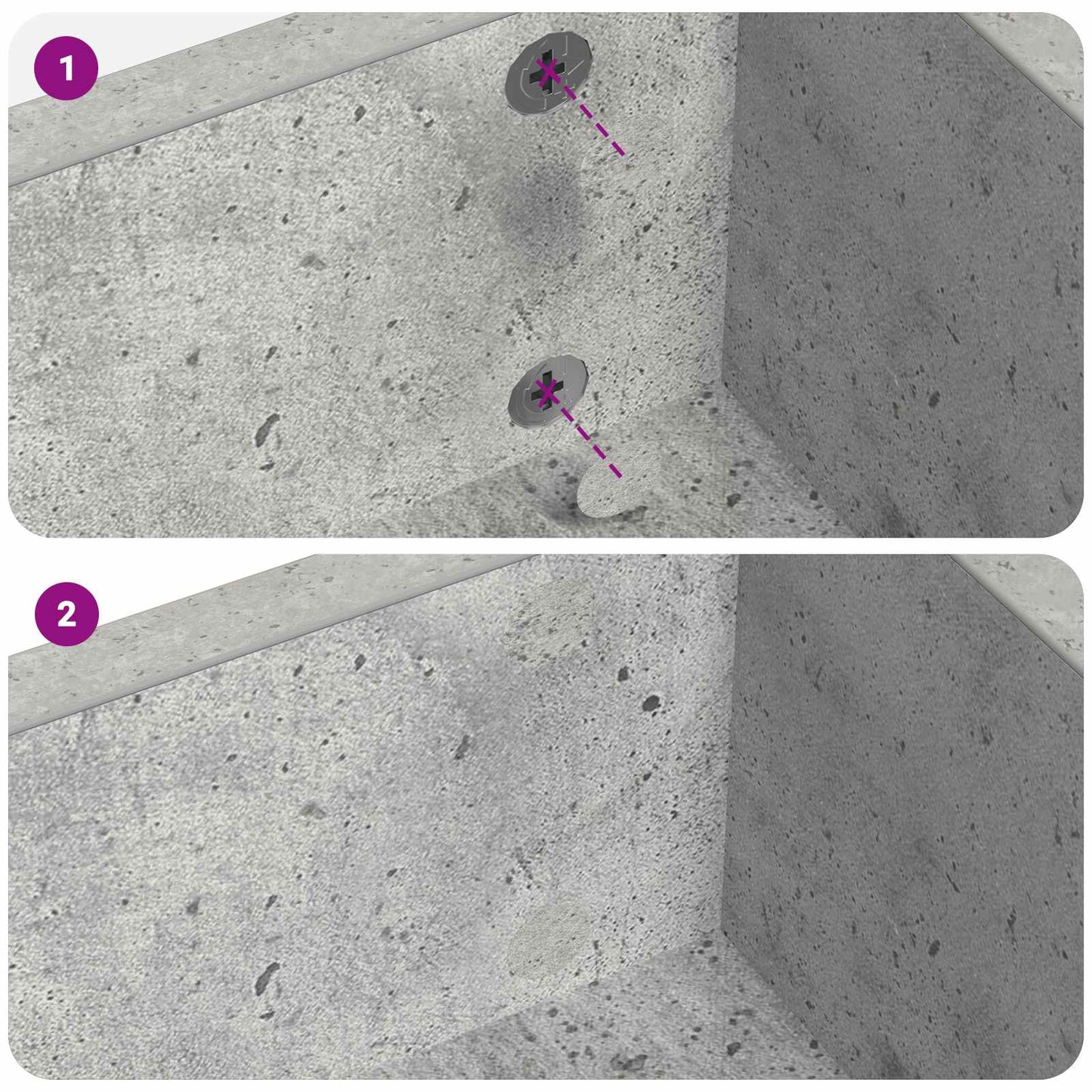 Lepicí Kryt Šroubu 2 Pcs Betonově Šedá Ø 20 X 0,5 Mm