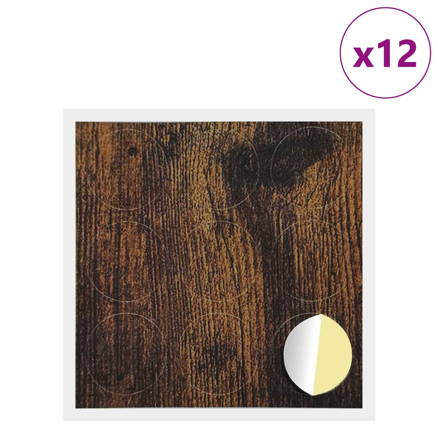 Lepicí Kryt Šroubu 12 Pcs Kouřový Dub Ø 20 X 0,5 Mm