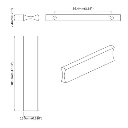 Rukojeť 828 Pcs Stříbrná 105.7 X 7.4 X 15.5 Mm Hliník