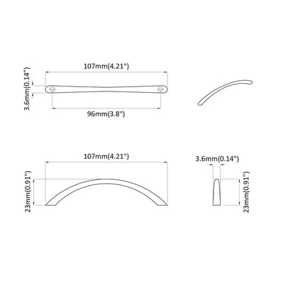 Rukojeť 1385 Pcs Stříbrná 107 X 3.6 X 23 Mm Nerezová Ocel