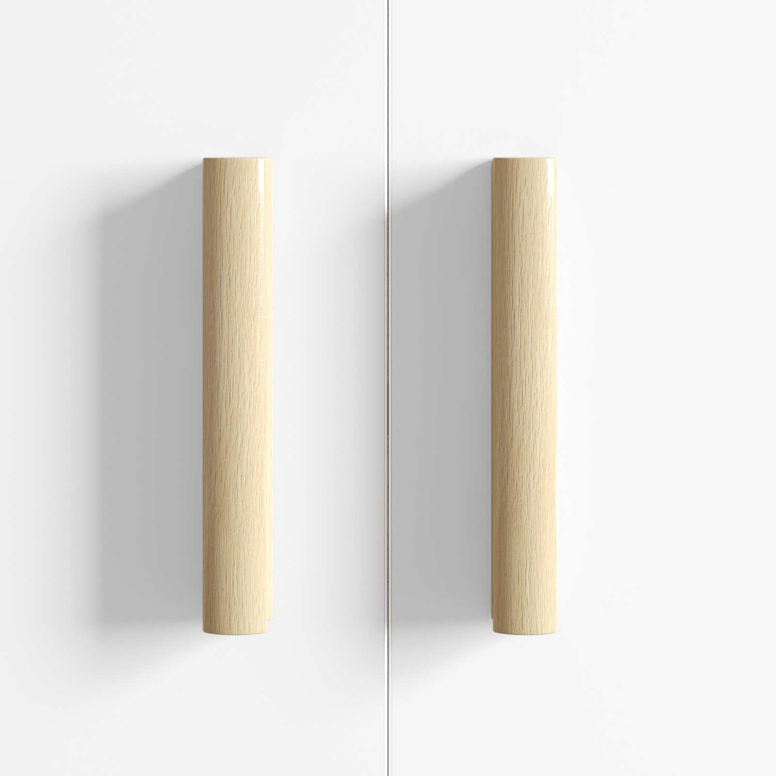 Přímá Rukojeť 2 Pcs Přírodní Dřevo 130 X 25 X 30 Mm