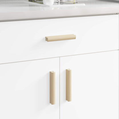 Přímá Rukojeť 2 Pcs Přírodní Dřevo 130 X 25 X 30 Mm