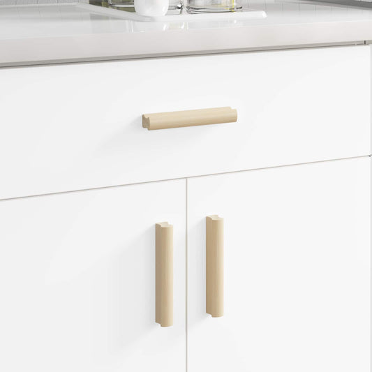 Přímá Rukojeť 2 Pcs Přírodní Dřevo 130 X 25 X 30 Mm
