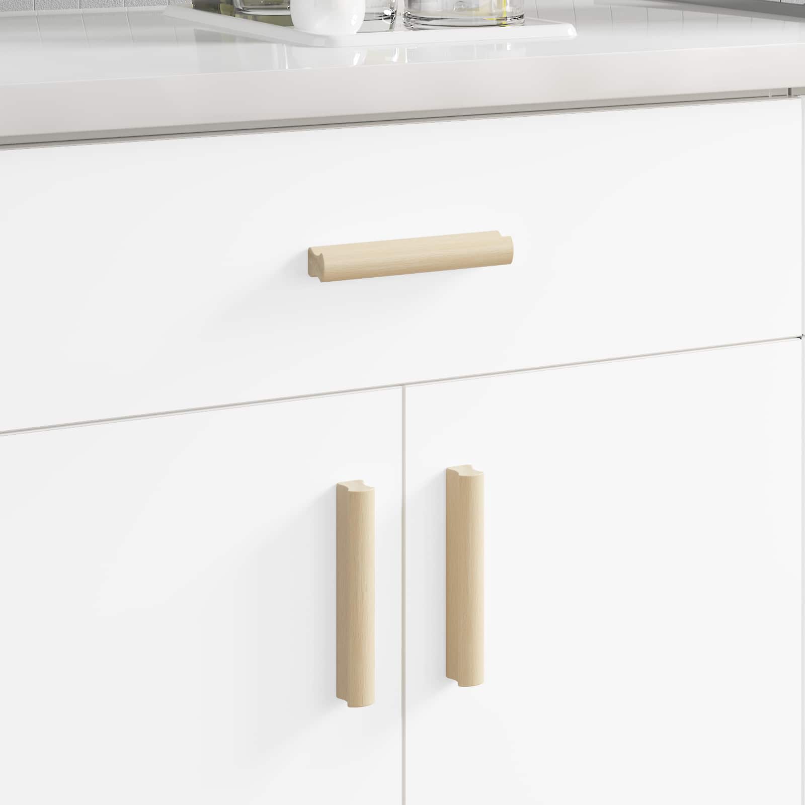 Přímá Rukojeť 587 Pcs Přírodní Dřevo 130 X 25 X 30 Mm
