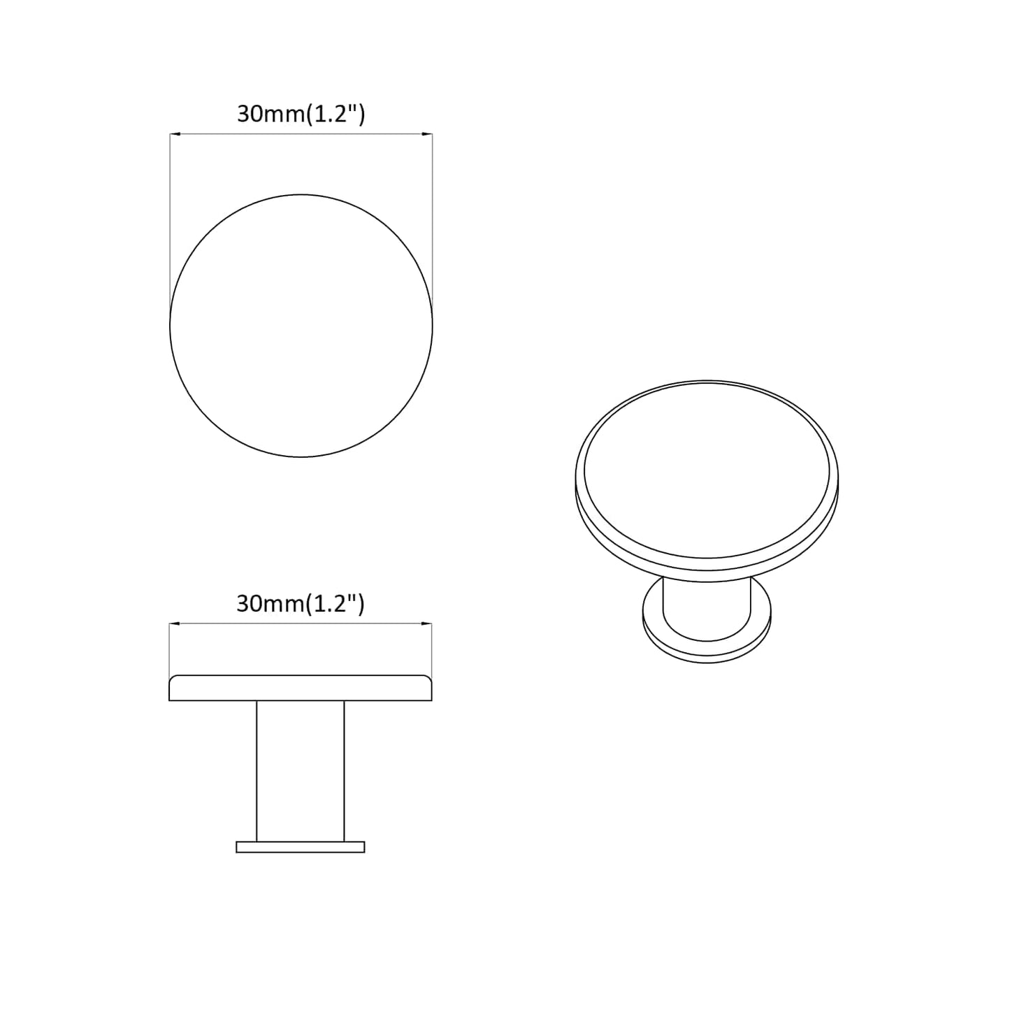 Rukojeť 2 Pcs Černá Ø30 Mm Hliník