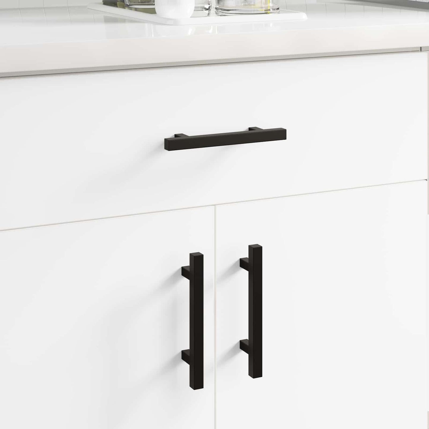 Madlo Na Skříň 2 Pcs Černá 150 X 12,3 X 35,2 Mm Nerezová Ocel