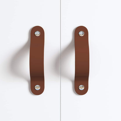 Úchyty Na Skříň 2 Pcs Hnědá 140 X 25 X 2,3 Mm Pu