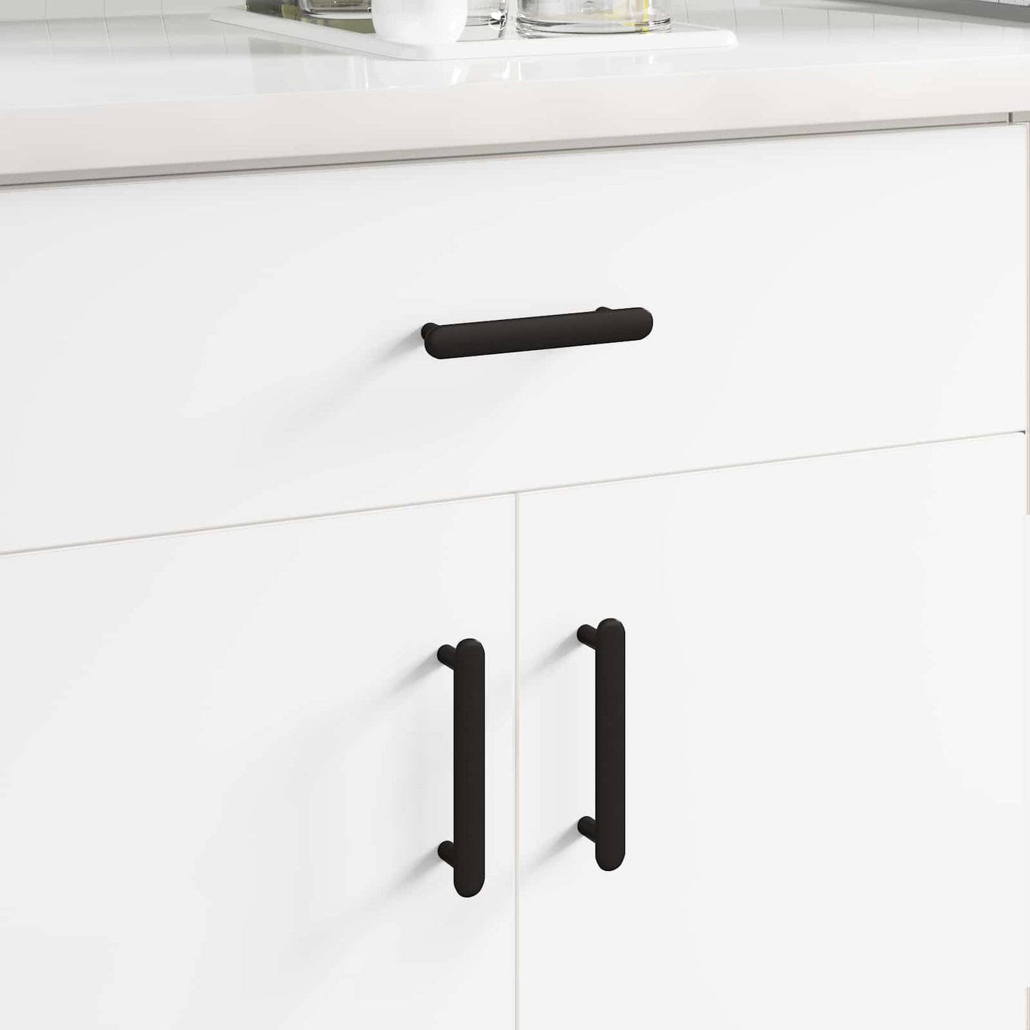 Madlo Na Skříň 12 Pcs Černá 121 X 16,6 X 28,3 Mm Železo