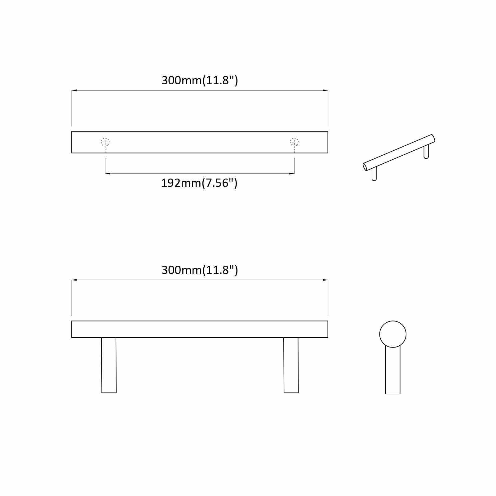 Madlo Na Skříň 2 Pcs Stříbrná 300 Mm Nerezová Ocel