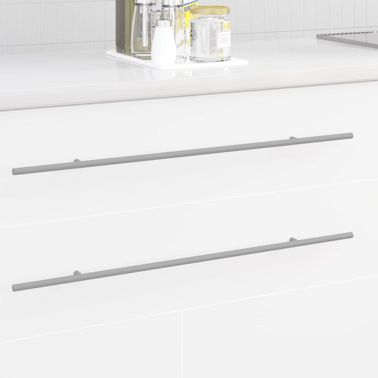 Madlo Na Skříň 12 Pcs Stříbrná 700 Mm Nerezová Ocel